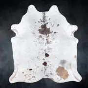 Extra Large Salt and Pepper Cowhide Rug Size 7.2 x 7.6 ft---4971