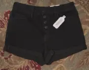 SO Goods for Life High Rise Stretch Black Curvy Boyfriend Shorts - Size 9