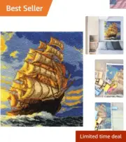 Latch Hook Kits Rug, 3D Pattern Printed Canvas Crochet Needlework Crafts Floo...