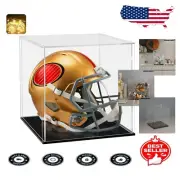 Showcase Your Treasures: 14x14 Acrylic Display Box with LED Light and Black Base