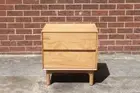Eltham 2 Drawer Bedside Table - American Oak Timber