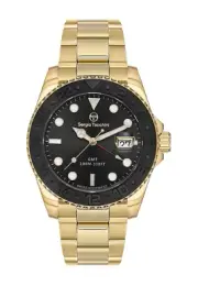 Sergio Tacchini Heritech Men Gold GMT Stainless Steel Watch