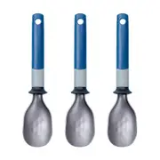 3x Tasty Stainless Steel Ice Cream Scoop/Scooper Dessert Spoon 26cm Blue/Silver