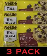 Nestle Toll House DARK CHOCOLATE Morsels Baking Chocolate Chips 10oz Bag 3 PACK