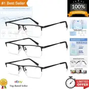 Men's Stylish Metal Frame Readers - 3-Pack with Adjustable Spring Hinges +1.75