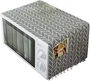 Cotton Linen Microwave Oven Cover Decorative Protective Gray Arrow Pattern 30x90cm for Microwave Oven