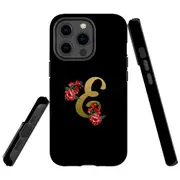 For Apple iPhone 13 Pro Max Case, Armour Back Cover, Embellished Letter E