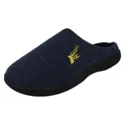 Mens Navy ROSEBANK Danny Stag Indoor/Outdoor Slip On Mule Slippers
