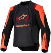 Alpinestars T-Stunt Air, textile jacket , color: Black/Neon-Red/Dark Red , size: XXL