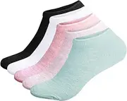 [UILYNIU] 5 Pairs No Show Trainer Socks for Womens, Breathable Ankle Sports Socks, Non Slip Low Cut Ankle Socks, Lightweight Thin Running Socks