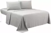 6 Piece Hotel Luxury Soft 100%Cotton Bed Sheets Set, 21"Deep (King, Light Gray)