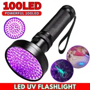 100 LED 395 nM UV Ultra Violet Flashlight Blacklight Torch Light Inspection Lamp