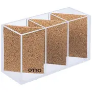 Otto 3 Compartment Desk Tidy Acrylic and Cork