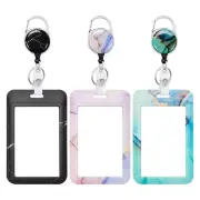 Badge Holder with Retractable Reel Set Vertical Card Holder for Identity Card