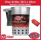 New Char-Griller 28.5 x 20cm Charcoal Chimney Starter Galvanized Steel Free Ship