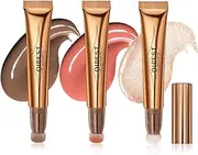 Cream Bronzer Contour Beauty Wand, Highlighter Contour Blush With Cushion Applicator, Liquid Face Bronzer Makeup Wand Lightweight Natural Super Silky Cream Contour Stick Beauty Light Wand