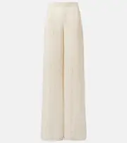[Joseph] Joseph Mawn pleated jacquard wide-leg pants AU 14 white
