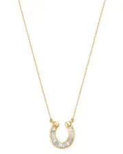Adina Reyter 14K Yellow Gold Diamond Horseshoe Pendant Necklace, 16