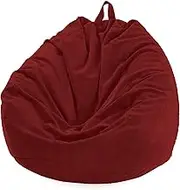 UYSOFRCV Bean Bag Gaming Chair Slipcover, Washable Premium Soft Corduroy, Stuffed Animal Storage Memory Foam Sack Beanbag Case for Adults Kids Teens,Wine red,100 * 120cm