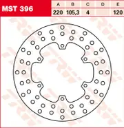 TRW Lucas Brake disc MST396, rigid