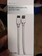 ×2 Belkin FireWire 800 / 400 9-Pin to 6-Pin Cable - NIB