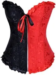 [kowaku] Women Underbust Corset Retro Design Overbust Top for Gifts Skirt Anniversaries