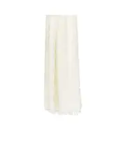 Jacquard silk and cotton stole One size optical white