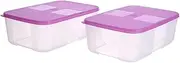[Tupperware] Plastic Freezer Mate Set - Set of 2, Pink, White