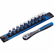 Kincrome K27040 - Lokon Socket Set 1/4" Drive Rail 11 Piece Met