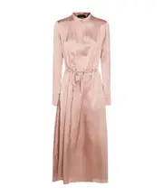 Fabiana Filippi Drawstring Waist Satin Shirt Dress IT42,IT38 Nude