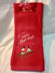 New Kohls St Nicholas Square Red Happy Howl-idays Christmas Bath Hand Towel