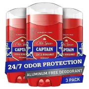 Old Spice Red Collection Deodorant for Men Captain Scent 3 ct 3oz each 9oz total