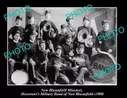 OLD POSTCARD SIZE PHOTO OF NEW BLOOMFIELD MISSOURI MILITARY BAND c1900