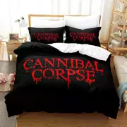 v1991 Bed Sheets CANNIBAL CORPSE Single Double Printed Bedding Set for Boys Bedroom Queen King Size Duvet Cover Bed Set Quilt Cover Pillowcase 3-Piece