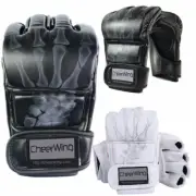 Leather Boxing Gloves Muay Thai Training Punching Bag Sparring MMA kickboxing US