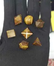 High-Quality Tiger Eye Platonic Solids Geometry Set 7 Pieces with Premium Box.
