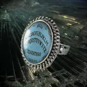 Victorian Ouija Board Blue Gothic Adjustable Handmade Ring