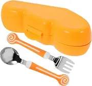 Alipis Utensils Set Toddler Tools Metal Spoon Fork Easy to Clean Storage Case for Travel