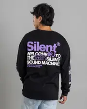 [Silent Theory] Silent Theory Men's Sound Machine Long Sleeve T-Shirt in Black Size Medium M Black