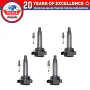 Set of 4 Ignition coil + Spark Plug Compatible with 2000-2010 Toyota Echo Prius