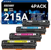 Jeostarky 215A Toner Cartridge with Chip Replacement for HP 215A Toner Cartridges 4 Pack for HP Color Laserjet Pro MFP M182nw M183fw M155a M182n M155nw Series Printer (Black Cyan Yellow Magenta)