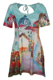 Sublimation Print Tunic Top--CAF-CLW359-B