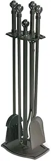 NAPA FORGE Napa Forge Pilgrim Home Hearth 18042 Ball Claw Fireplace Tool Set, 18042, Burnished Black, 30″H, 22 lbs