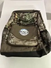 Busch Light Beer Logo Camo Realtree Edge Backpack New