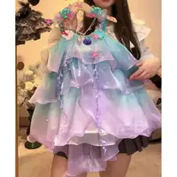 在飛比找蝦皮購物優惠-兒童美人魚公主洋裝女童生日裝扮兒童節日表演服cosplay美