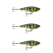 3x Rapala 12cm Twitchin' Rap Slow Sink Glidebait Fishing Lures - Live Perch