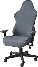Stretchable Gaming Chair Cover Slipcover,Gaming Chair Covers with Armrest Cover,Washable Anti-Slip Rotating Reclining Racing Computer Chair Protector Home Decor(Light Gray)
