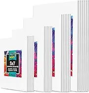 KEFF 24-Pack Bulk Canvas for Painting, 5x7, 8x10, 9x12, 11x14 Canvas Boards, 100% Cotton Primed Painting Canvas for Acrylic, Oil, Watercolor, Tempera