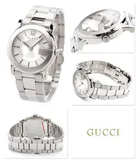 在飛比找Yahoo!奇摩拍賣優惠-GUCCI YA101406 古馳 手錶 36mm 銀白色面