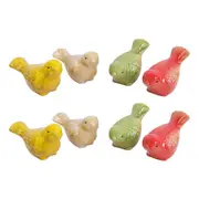 8pc LVD Coloured Birds Ceramic Figurine Home/Garden Ornament Decor 9cm